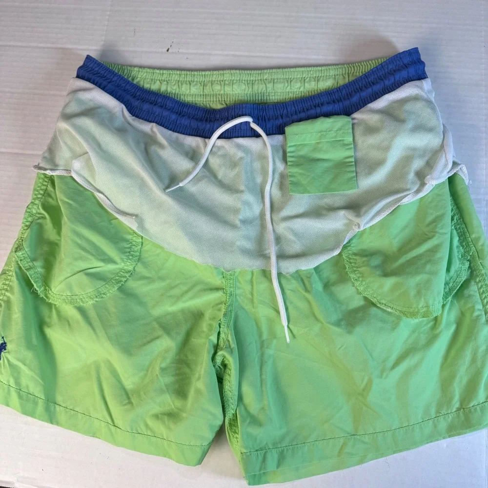 Polo Ralph Lauren Mens XL‎ Lime Green Swim Trunks Pony Logo - Lining Removed